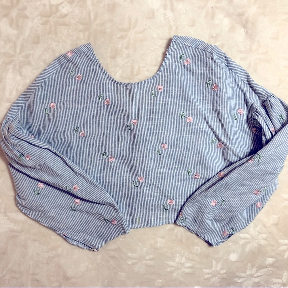 Cropped Floral Blouse